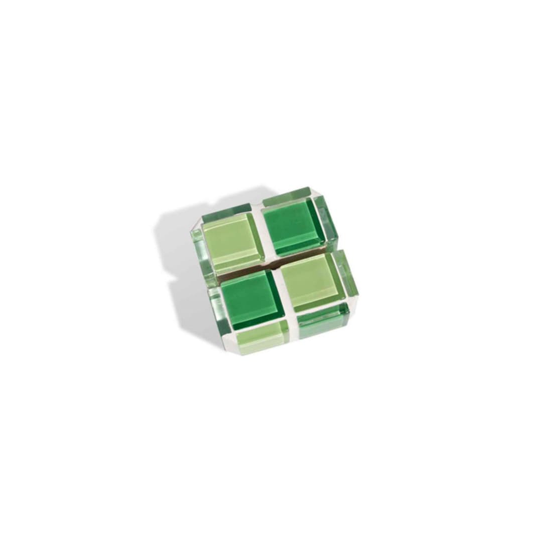 "Tile Picture Stand in Green Apple" - Decorative Object in green by Subtle Art Studios