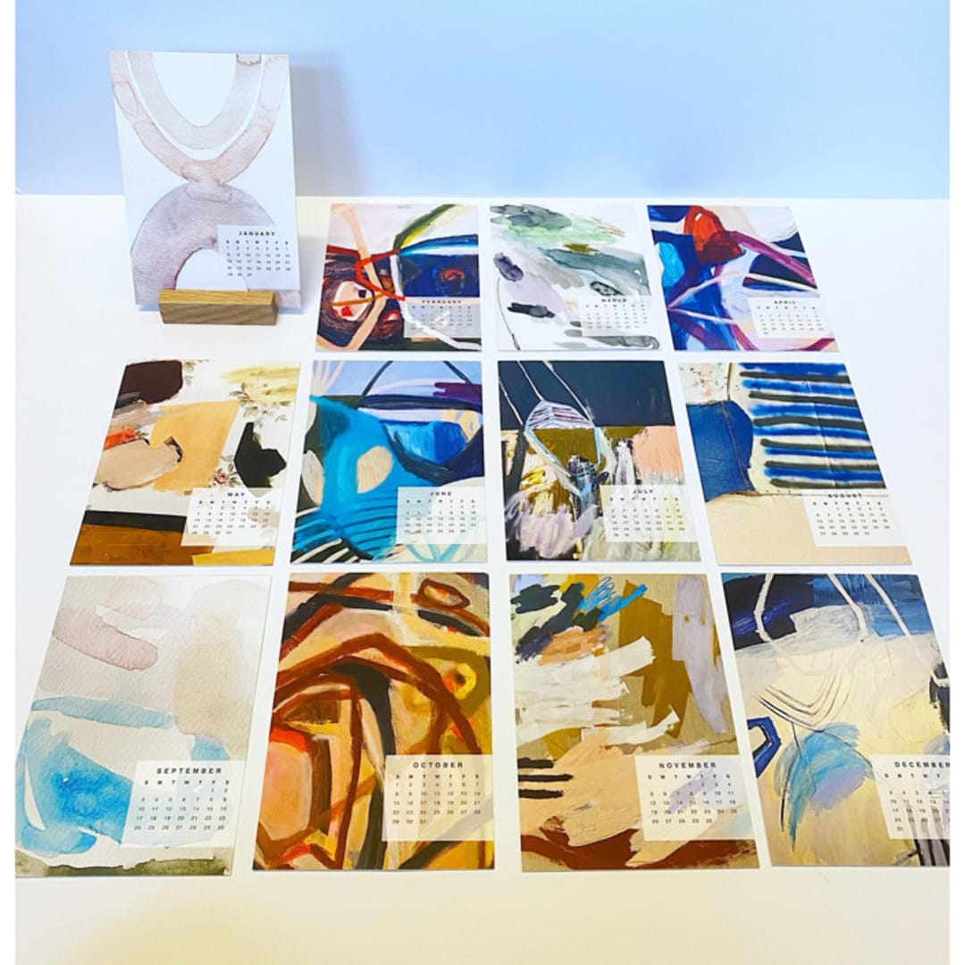 "Desktop Calendar" - Decorative Object in multicolor by Lauren Packard