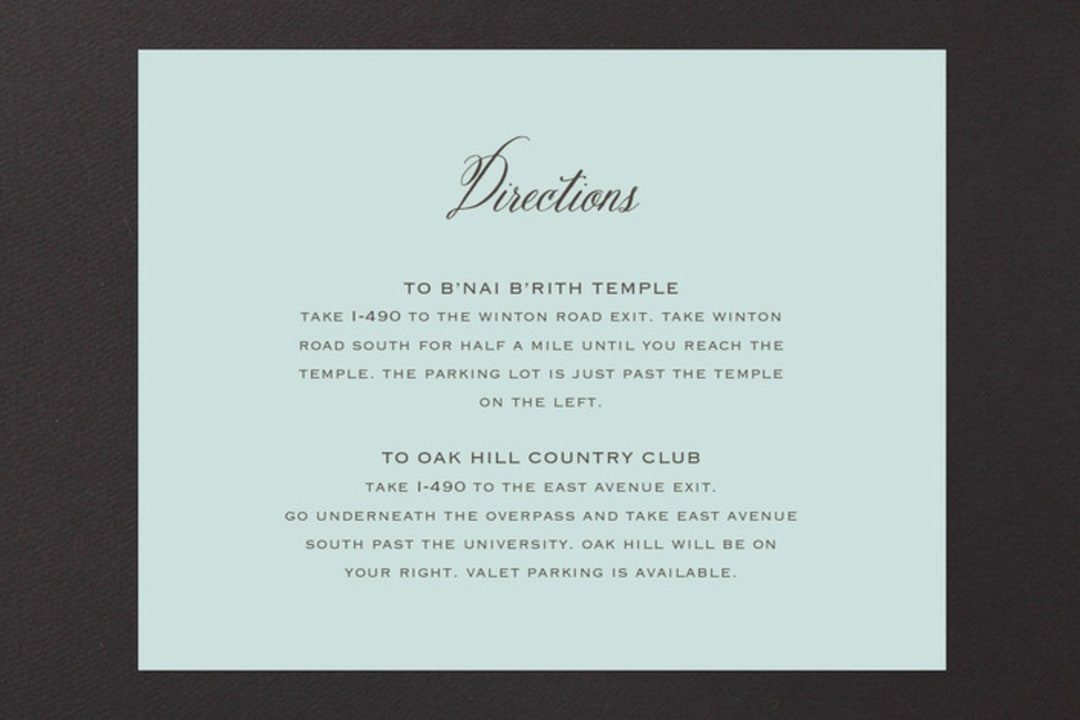 "Sweet And Solemn" - Mitzvah Direction Cards in Spring by Up Up Creative - Front