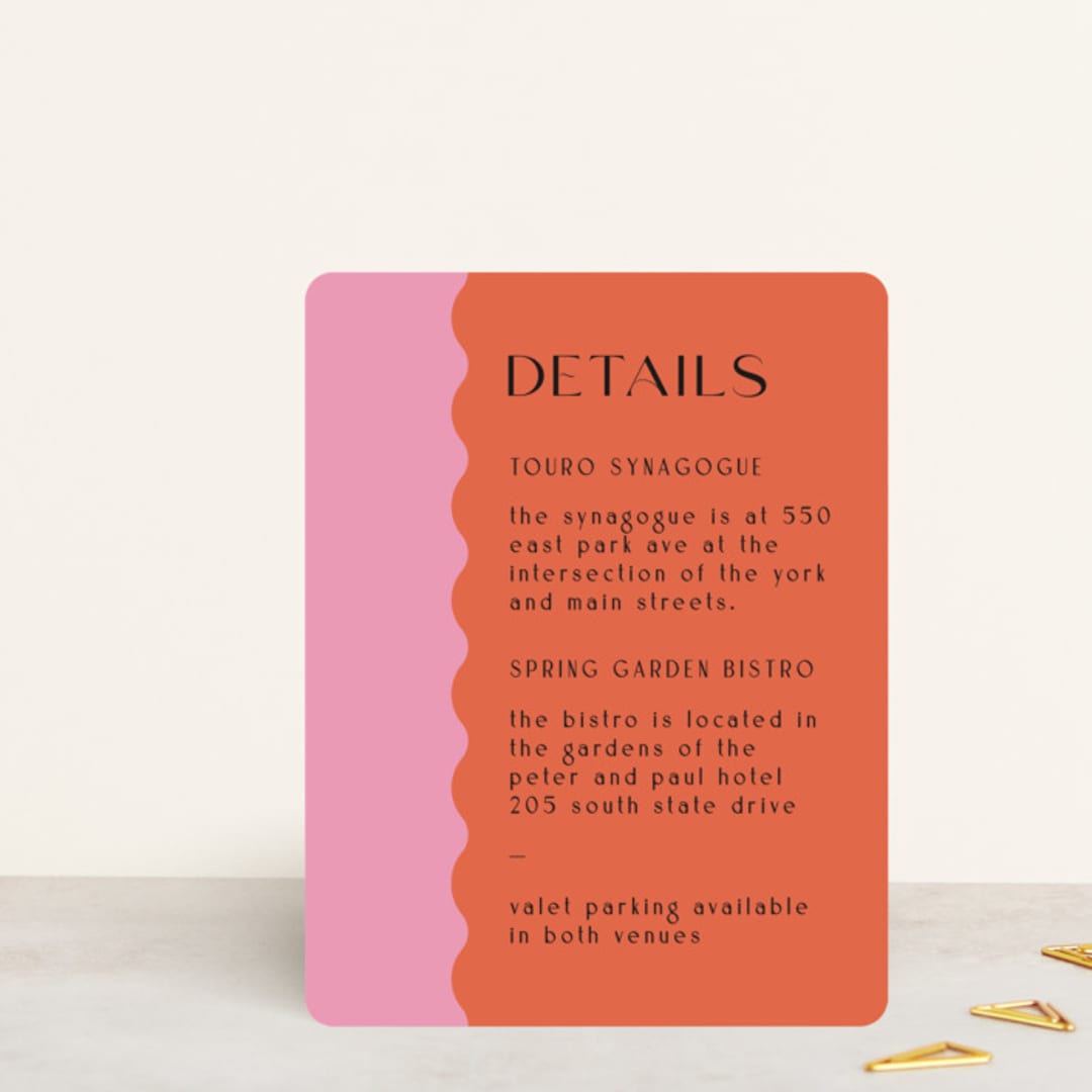 "Scallop" - Mitzvah Direction Cards in Lollypop by Pati Cascino - Front