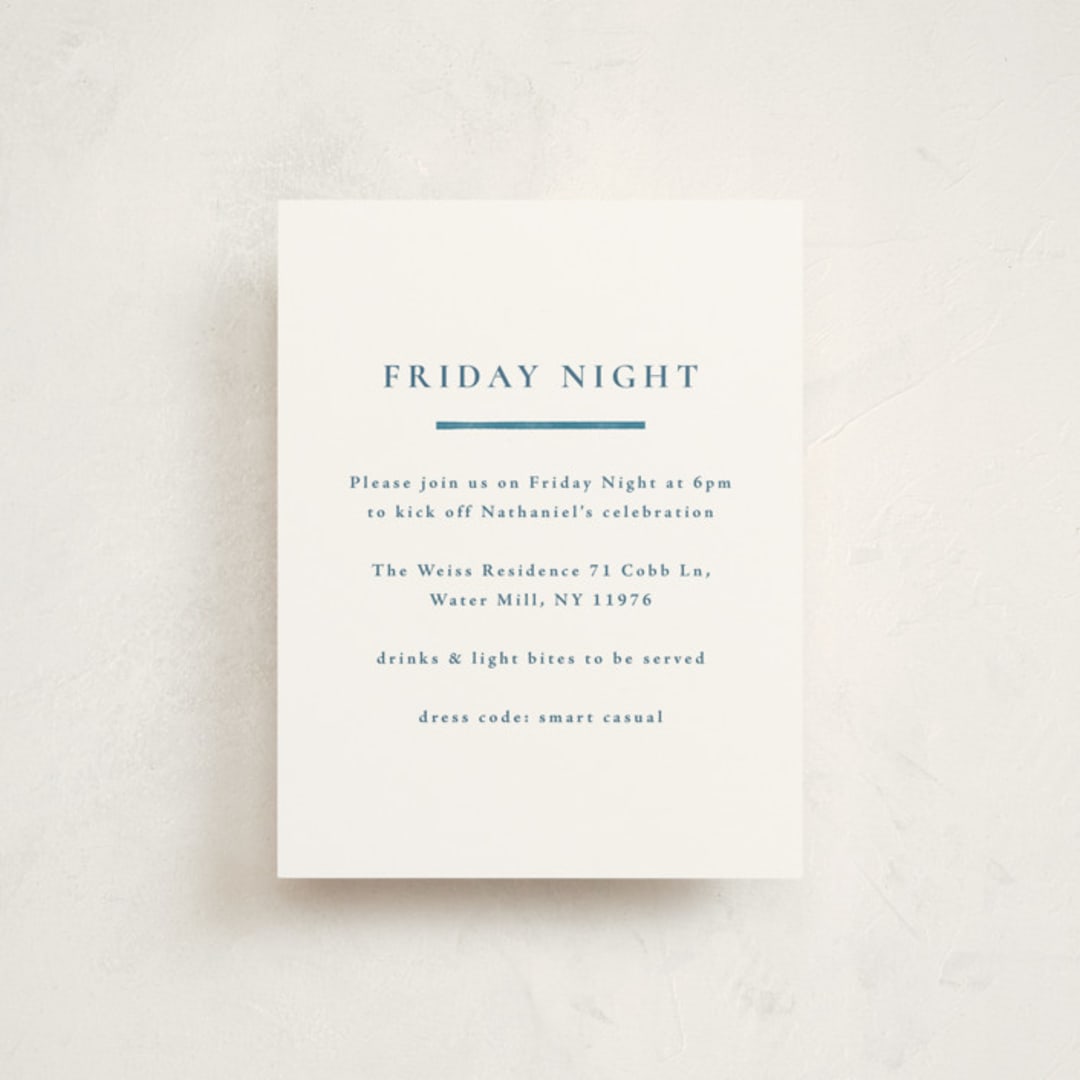 "Painted Star" - Mitzvah Direction Cards in Lake by Olivia Raufman - Front
