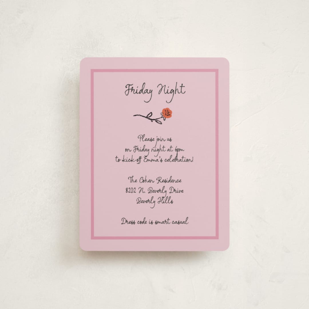 "Rose Crest" - Mitzvah Direction Cards in Classic by mo kelley - Front