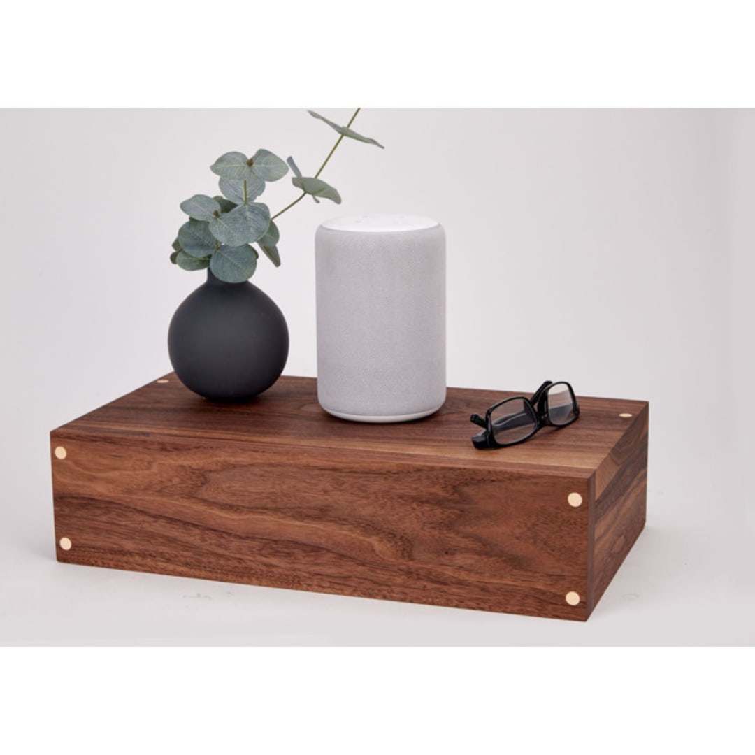 "Medium Walnut Appliance Cord Box" - Decorative Shelves in natural by Reds Wood Design