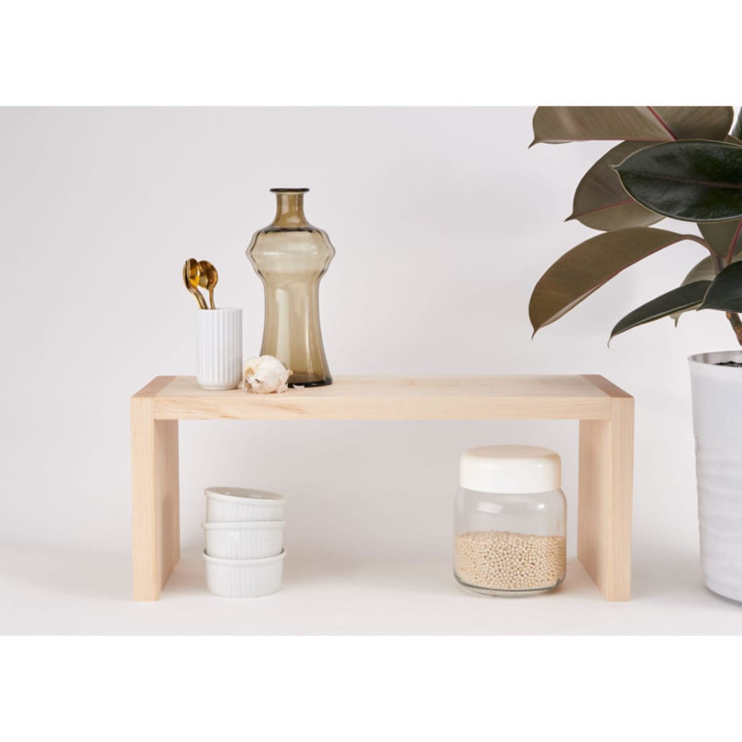 "Medium Maple Kitchen Shelf Riser" - Decorative Shelves in natural by Reds Wood Design