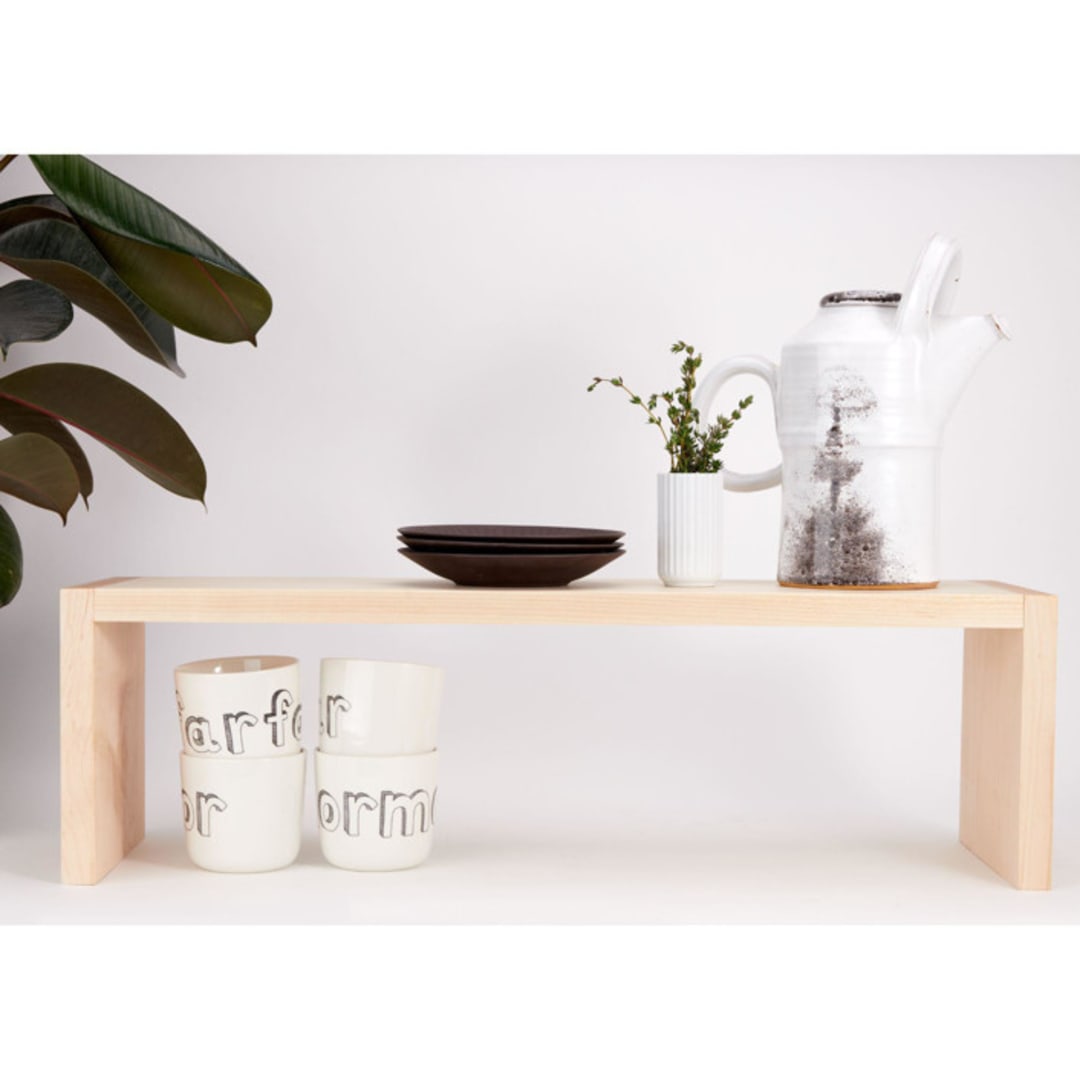 "Large Maple Kitchen Shelf Riser" - Decorative Shelves in natural by Reds Wood Design