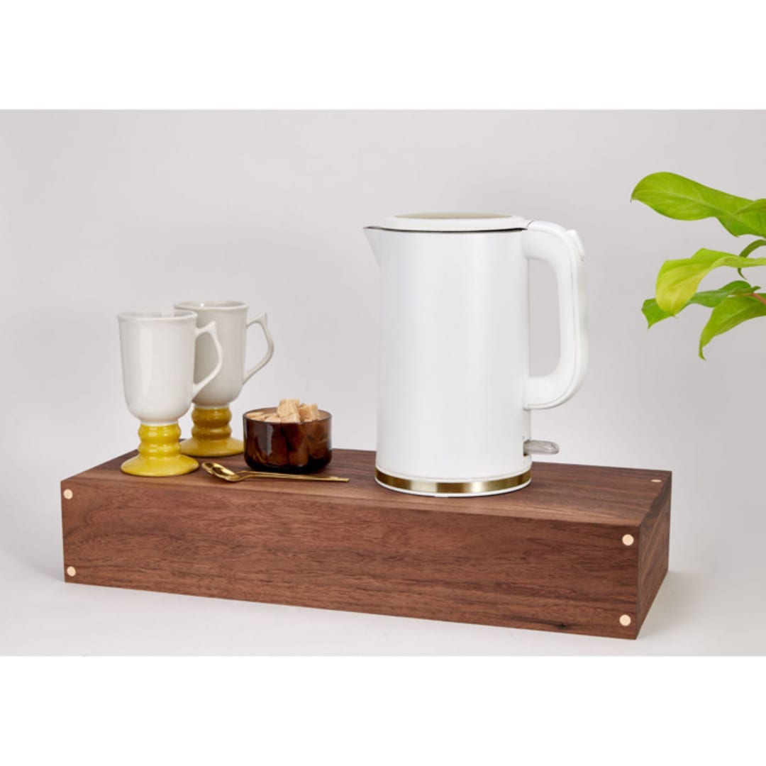 Large Walnut Appliance Cord Box