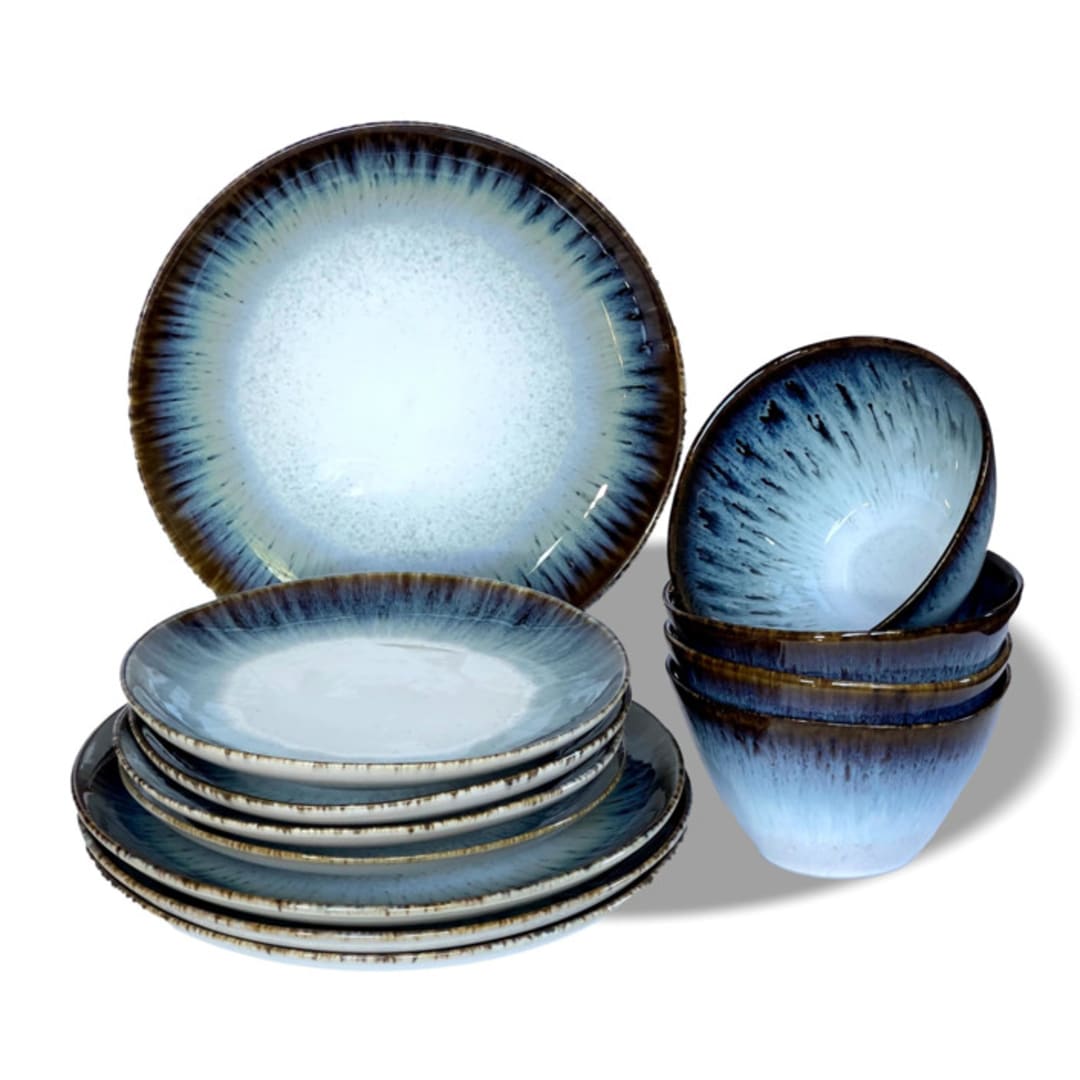 "Cypress Grove Dinnerware 12 Piece Set" - Place Settings in multicolorassorted-colors by Carmel Ceramica