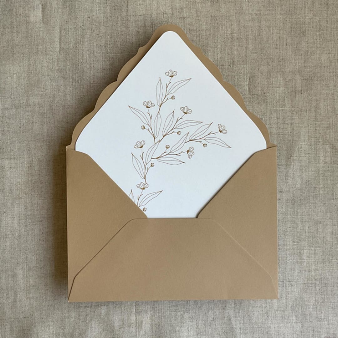 "Jessica minimalist gold envelope liner for A7 euro flap envelope | pack of 10" - Envelope Liners in gold by Ivory Invitations