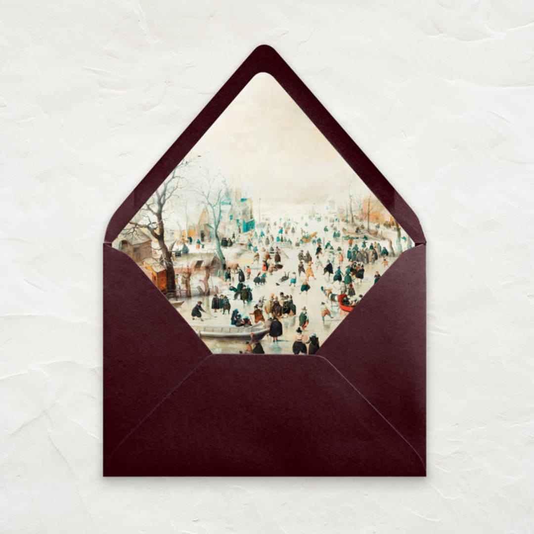 "A7 Fine Art Envelope Liners // Winter Ice Skating (Set of 25)" - Envelope Liners in multicolorassorted-colors by Clover and Lamb