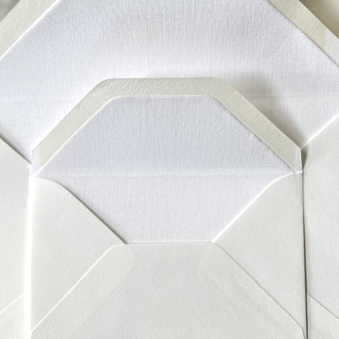 "White Linen Envelope Liners Reply With Envelopes | Set of 50" - Envelope Liners in white by Christopher Neubauer
