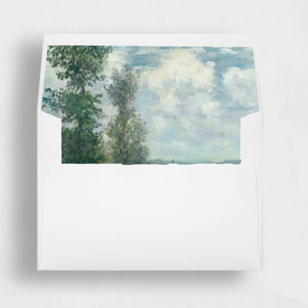 "Watercolor Forest Art | Set of 25 Envelope Liners" - Envelope Liners in green by Nikki Turner
