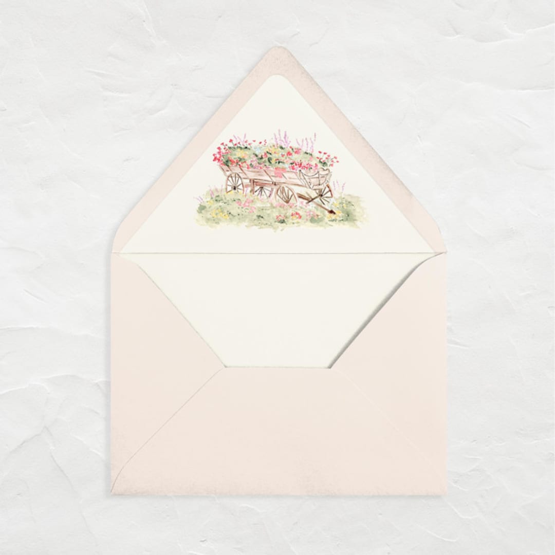 "A7 Watercolor Envelope Liners // Flower Cart (Set of 25)" - Envelope Liners in multicolorassorted-colors by Clover and Lamb