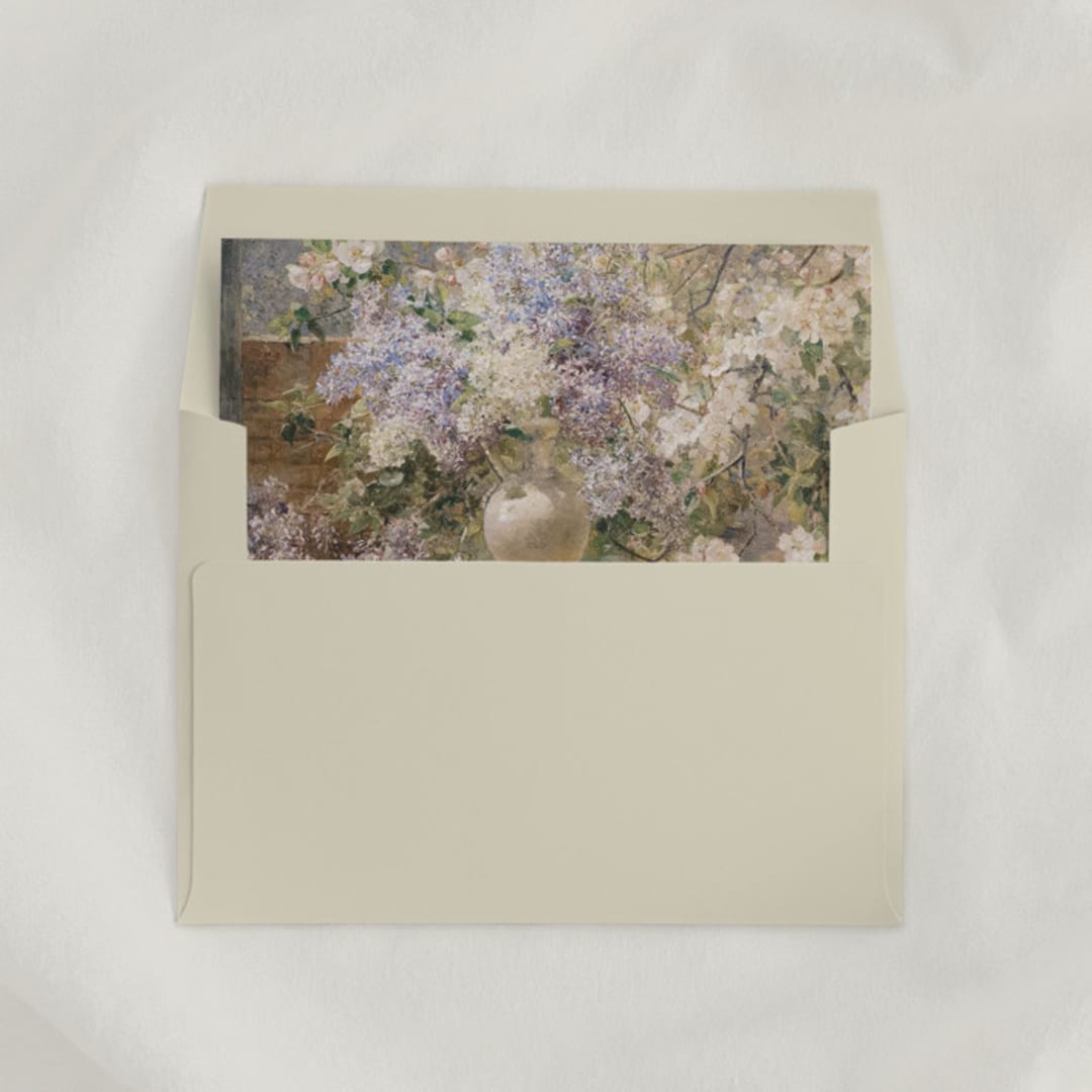 "Blossoms, Floral Envelope Liners, Square Flap, Pack of 25" - Envelope Liners in multicolorassorted-colors by Studio Lavender