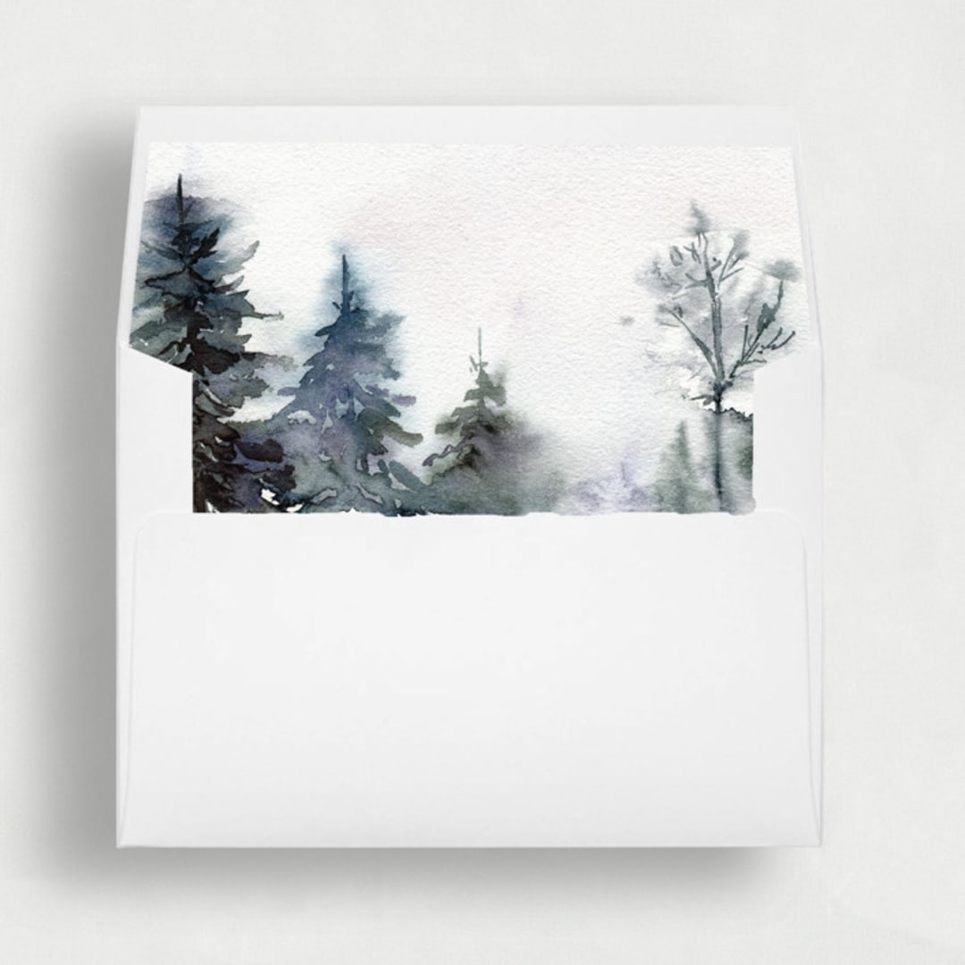 "Winter Night | Set of 25 Envelope Liners" - Envelope Liners in green by Nikki Turner