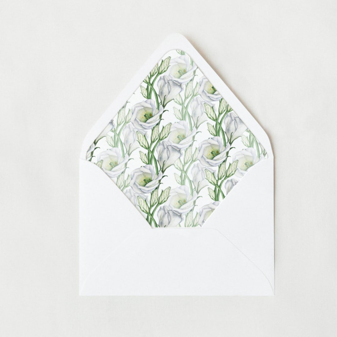 "Springtime Floral Liner | Set of 25 Euro Envelope Liners" - Envelope Liners in green by Nikki Turner