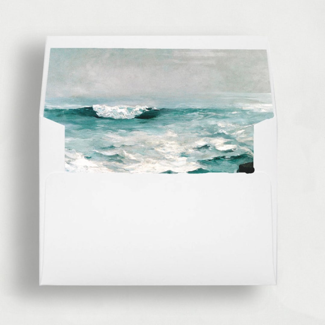 "Crashing Ocean Waves Liner | Set of 25 Square Envelope Liners" - Envelope Liners in multicolorassorted-colors by Nikki Turner