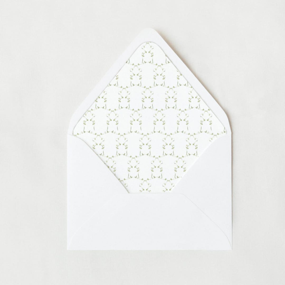 "Green Watercolor Garden Trellis | 25 Euro Envelope Liners" - Envelope Liners in green by Nikki Turner