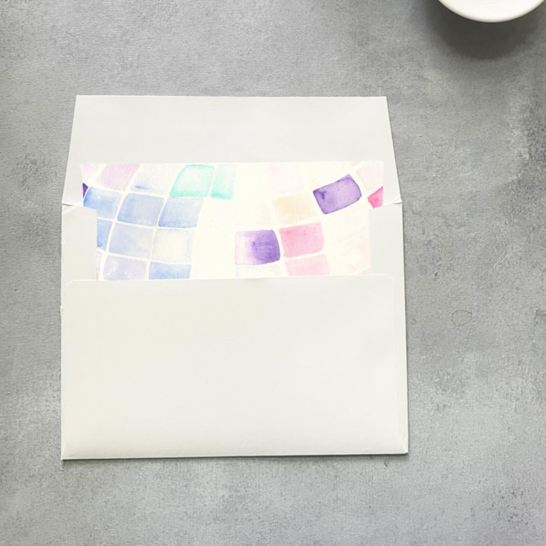 "Disco Ball Watercolor Square Envelope Liner | Set of 10 | For 5x7” invitations " - Envelope Liners in multicolor by Cotton and Bow