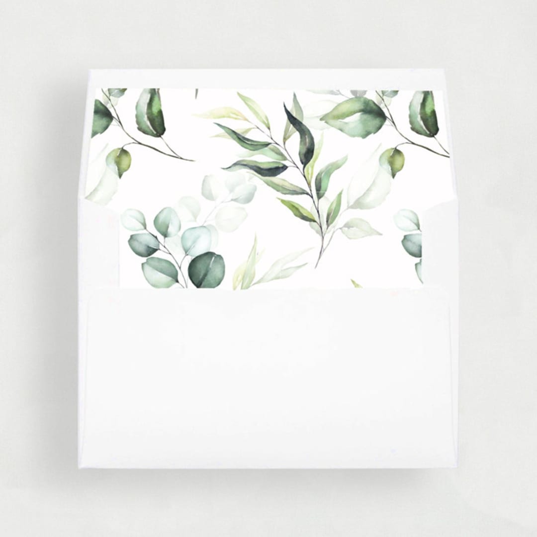 "Full Greenery Liner | Set of 25 Envelope Liners" - Envelope Liners in green by Nikki Turner