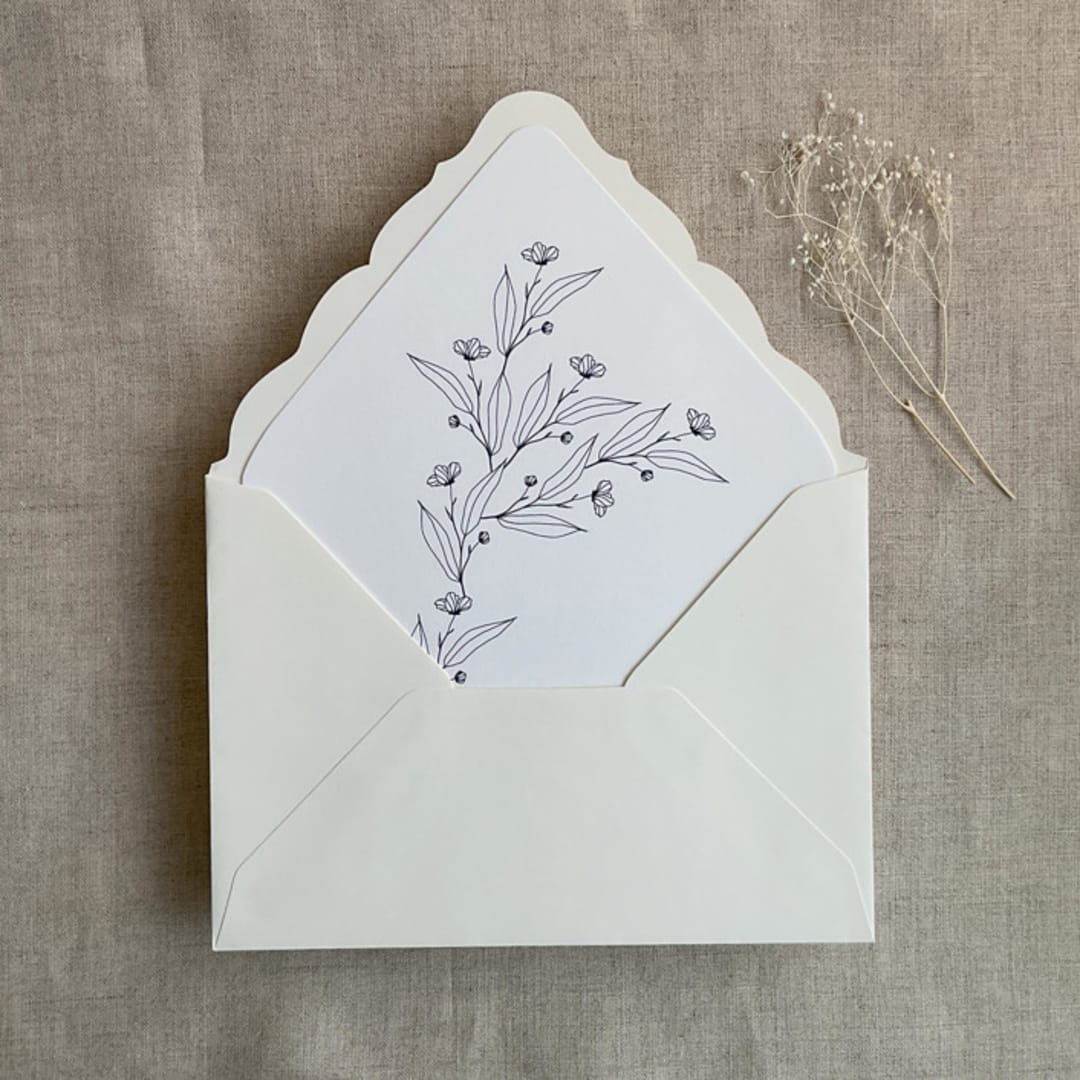 "Jessica minimalist navy envelope liner for A7 euro flap envelope | pack of 10" - Envelope Liners in blue by Ivory Invitations