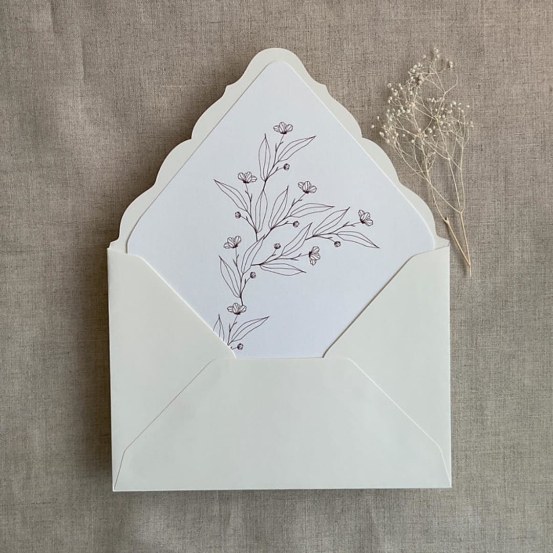 "Jessica minimalist merlot envelope liner for A7 euro flap envelope | pack of 10" - Envelope Liners in purple by Ivory Invitations