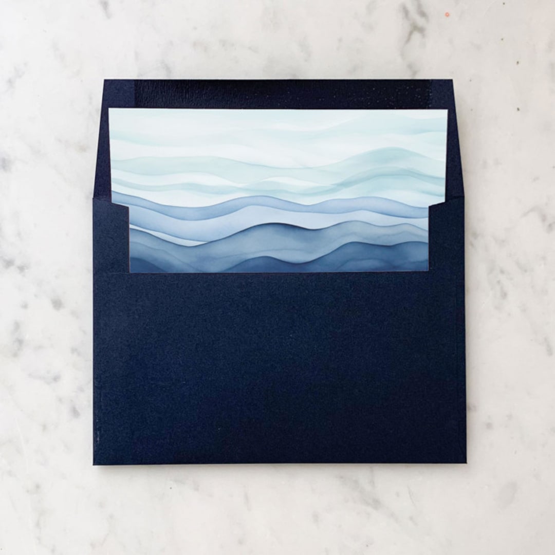 "A7 Envelope Liners Ocean Waves Beach Square Flap (set of 10)" - Envelope Liners in multicolor by Design by Laney