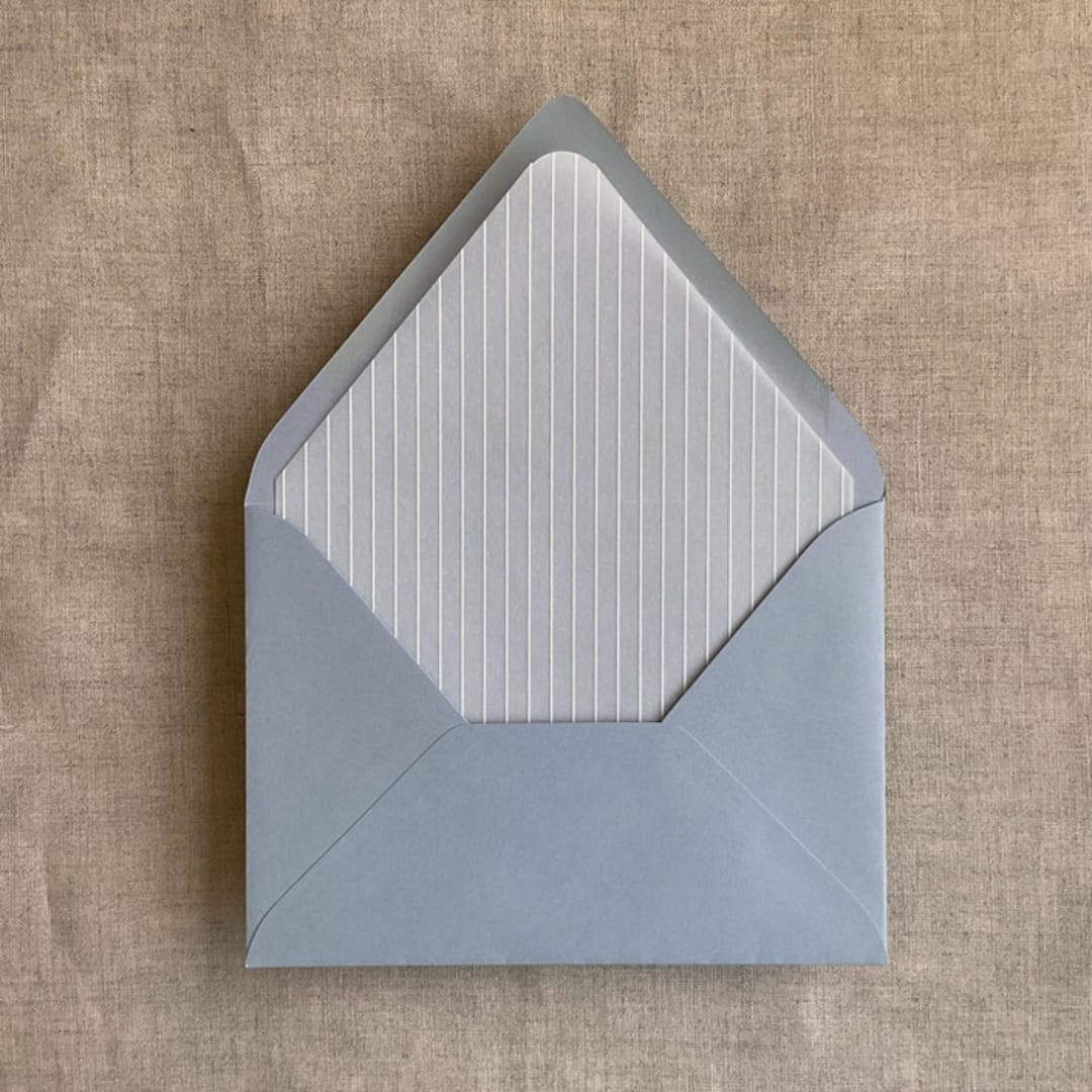 "Calm fine stripes printed envelope liner for A7 euro flap envelope | pack of 10" - Envelope Liners in white by Ivory Invitations