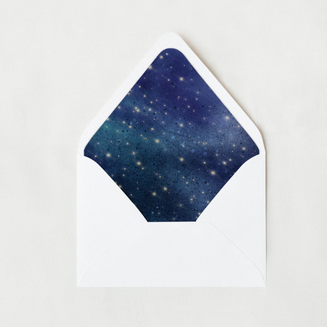 "Celestial Blue Liner | Set of 25 Euro Envelope Liners" - Envelope Liners in blue by Nikki Turner