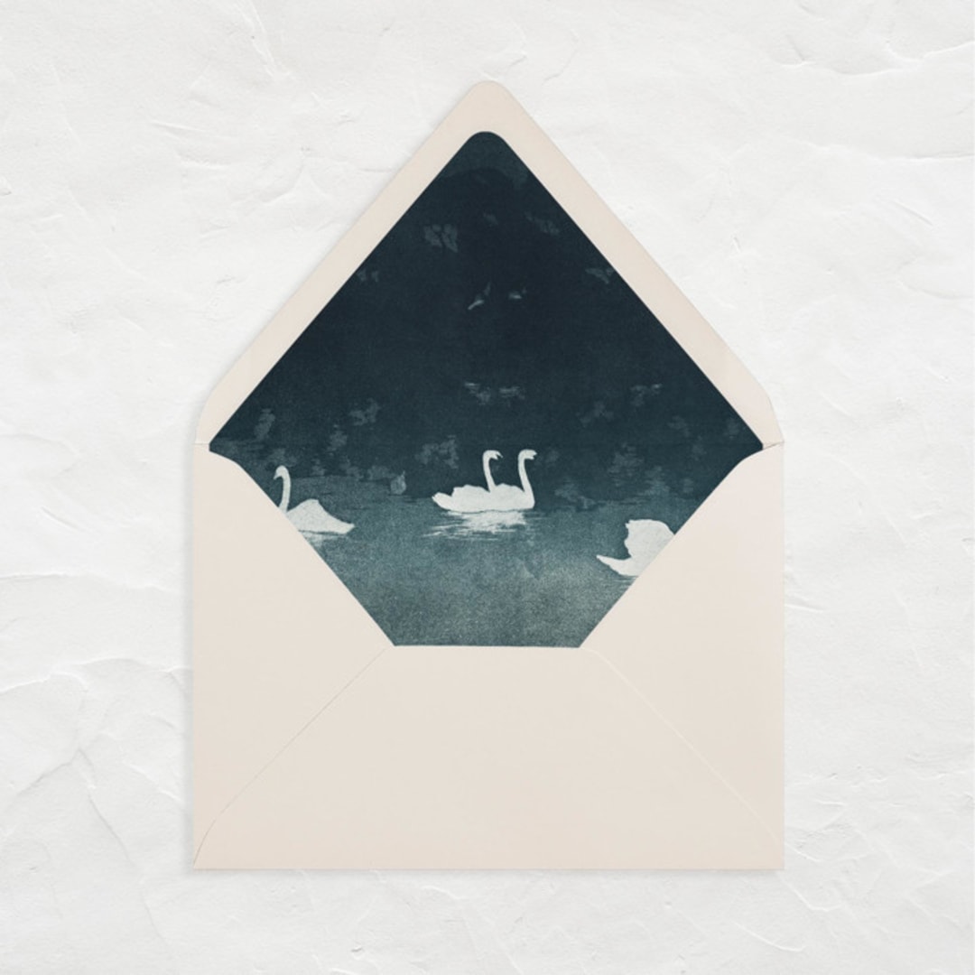 "A7 Fine Art Envelope Liners // Swans (Set of 25)" - Envelope Liners in blue by Clover and Lamb