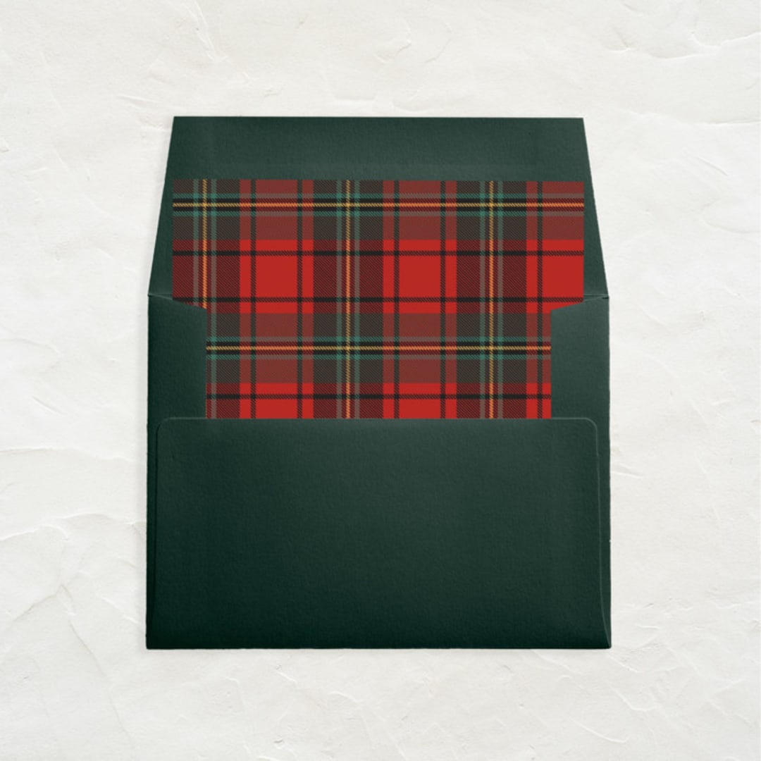 "A7 Envelope Liners Square Flap // Holiday Plaid 1 (Set of 25)" - Envelope Liners in red by Clover and Lamb