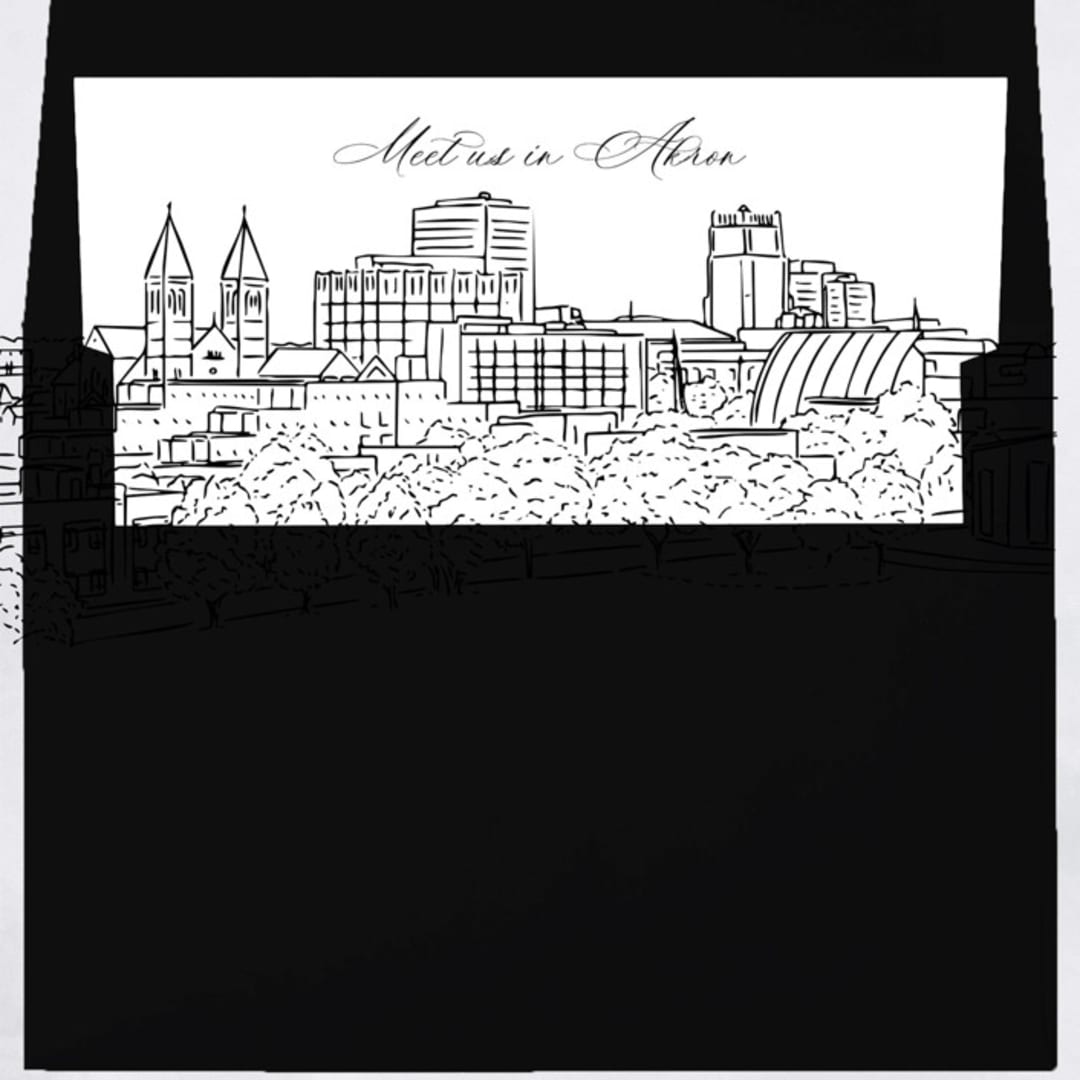 "Akron Georgia Skyline Envelope Liner with custom text/saying | Set of 10 | For 5x7 Minted Square Flap Envelope" - Envelope Liners in white by Kimee Meyer