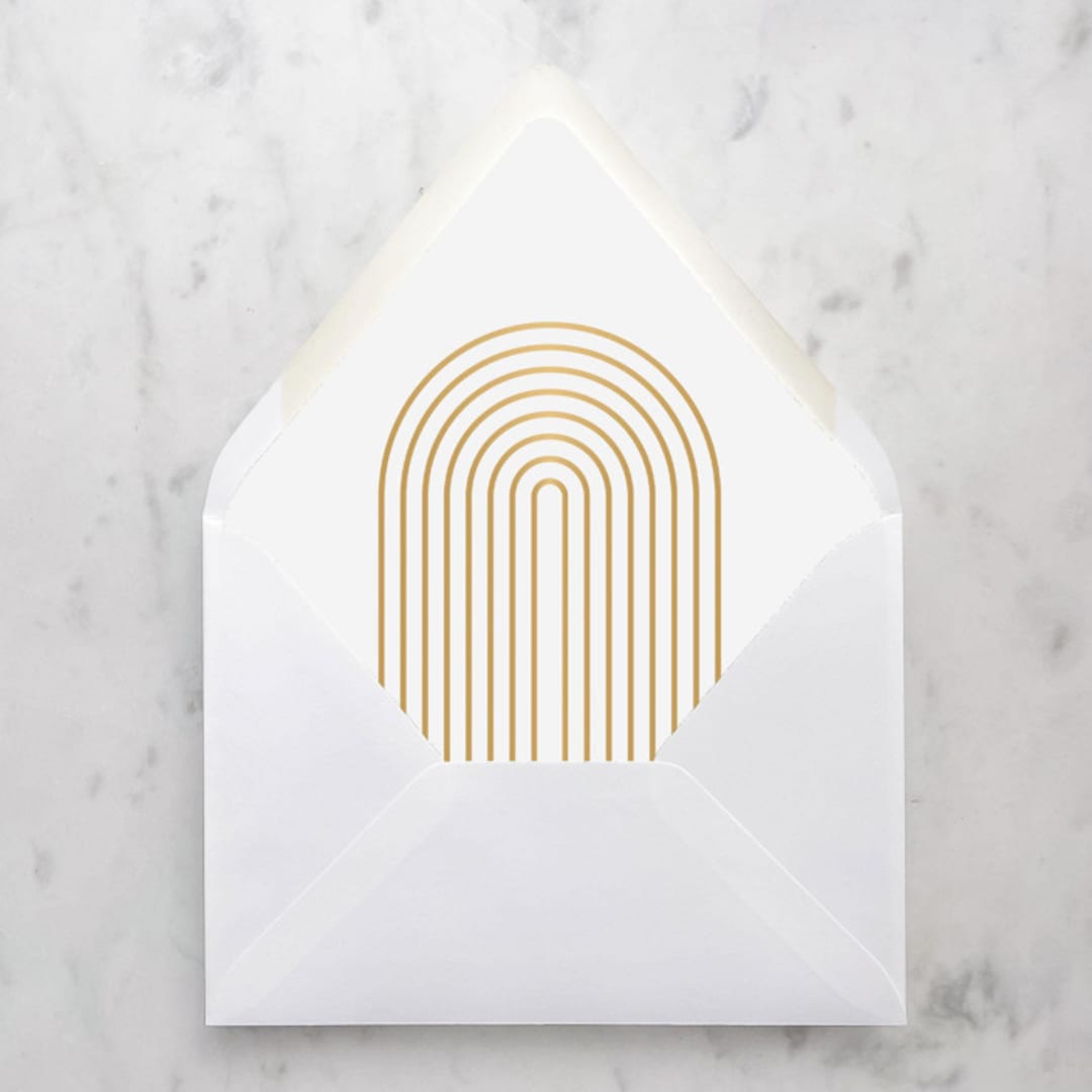 "A7 Envelope Liners Gold Arches (set of 10)" - Envelope Liners in gold by Design by Laney