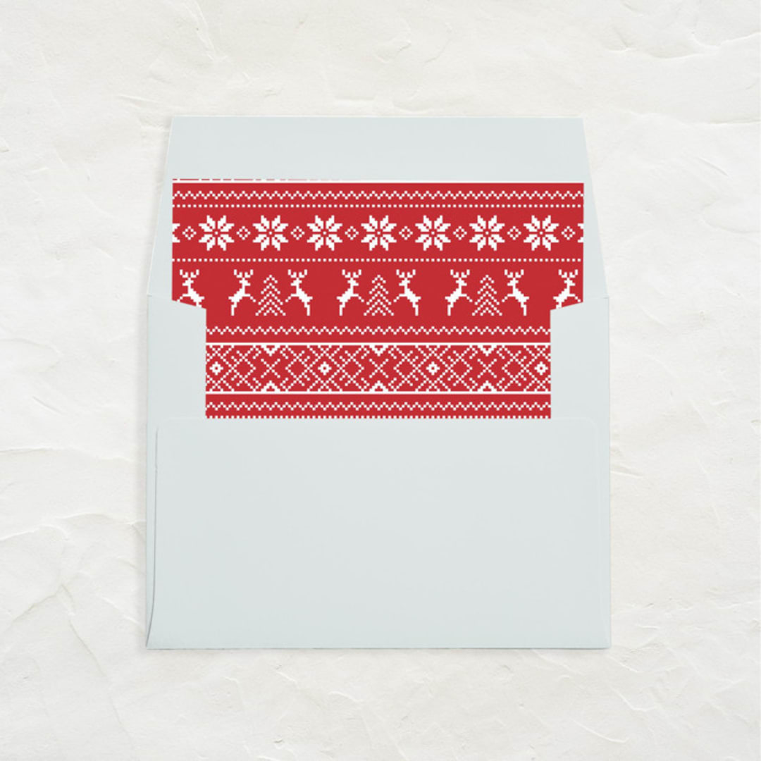 "A7 Envelope Liners Square Flap // Reindeer Knit Garlands (Set of 25)" - Envelope Liners in red by Clover and Lamb