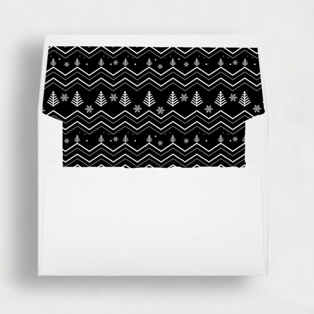"Yuletide Sweater Joy: Christmas Envelope Liners | Set of 25" - Envelope Liners in black by Nikki Turner