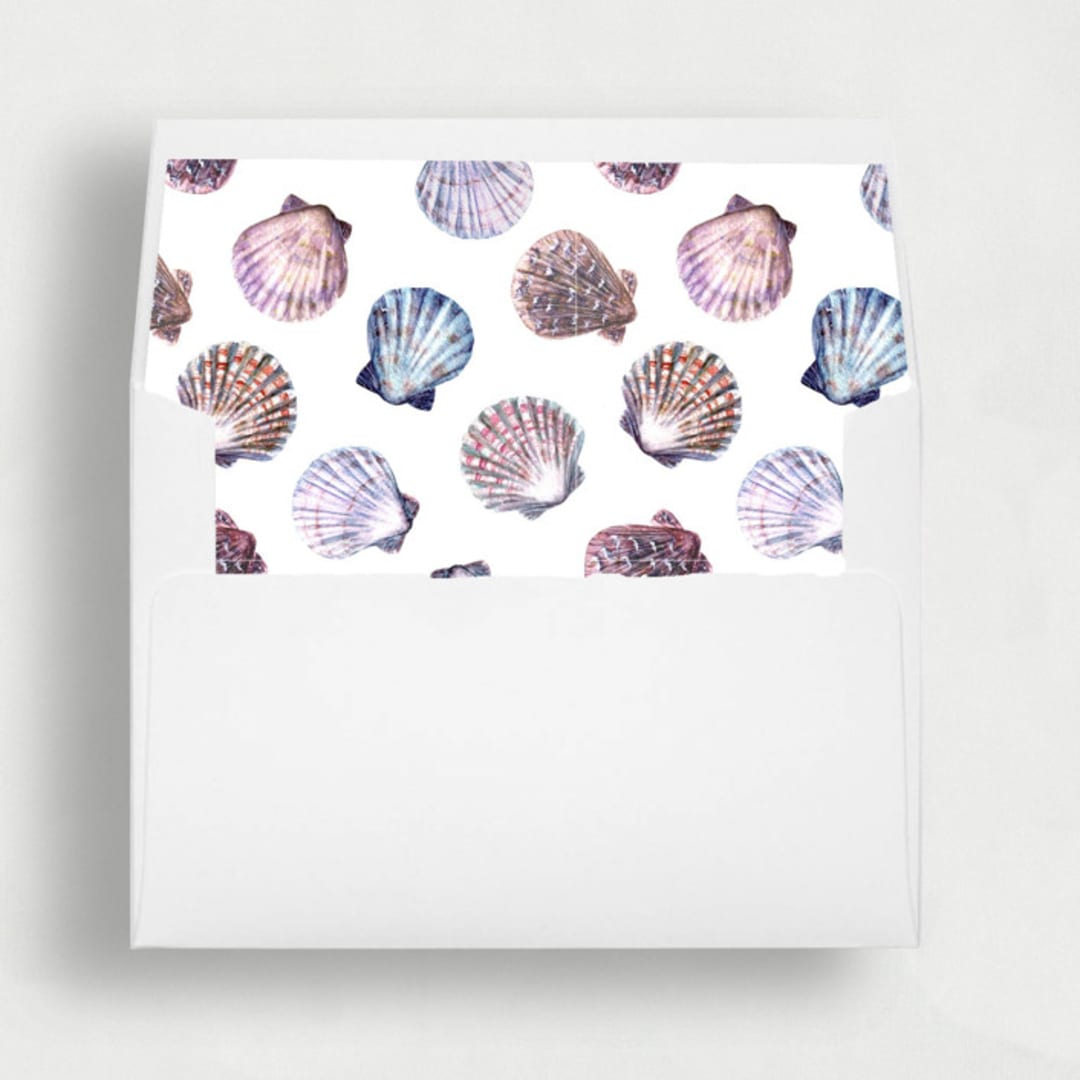 "Irredescent Seashell Liner | Set of 25 Square Envelope Liners" - Envelope Liners in multicolorassorted-colors by Nikki Turner