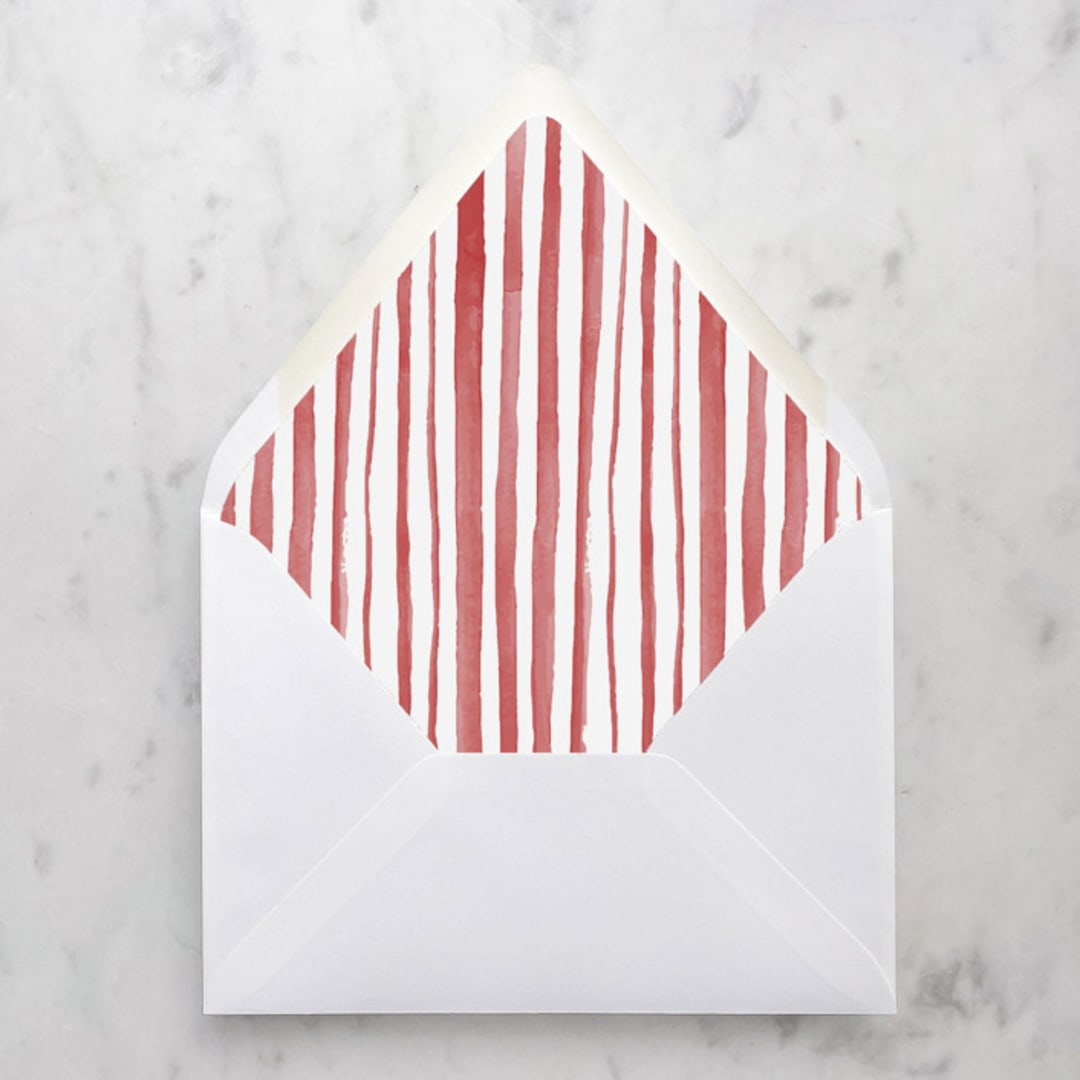 "A7 Envelope Liners Holiday Red Stripes (set of 10)" - Envelope Liners in red by Design by Laney