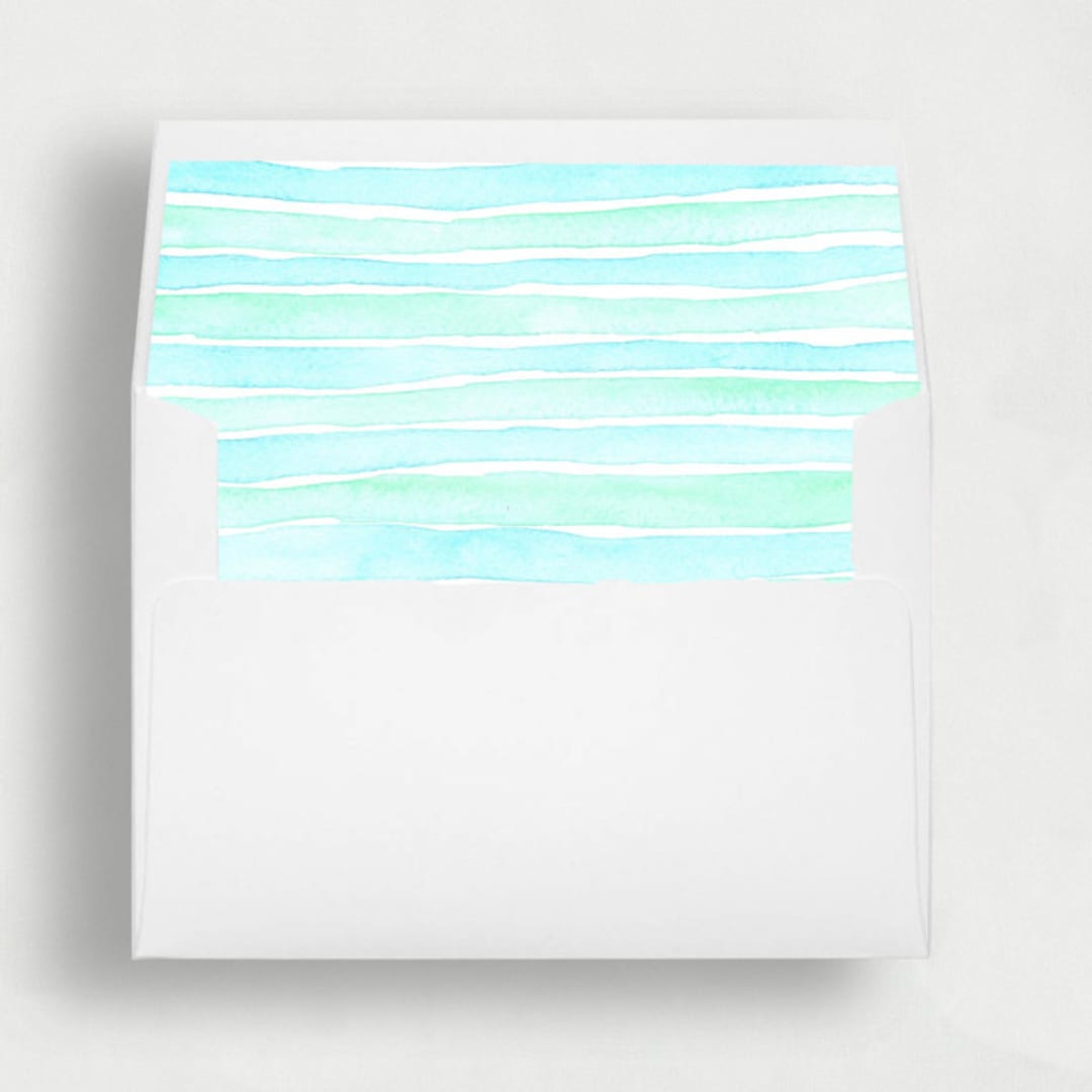 "Ombre Waves of Blue Liner | Set of 25 Square Envelope Liners" - Envelope Liners in blue by Nikki Turner