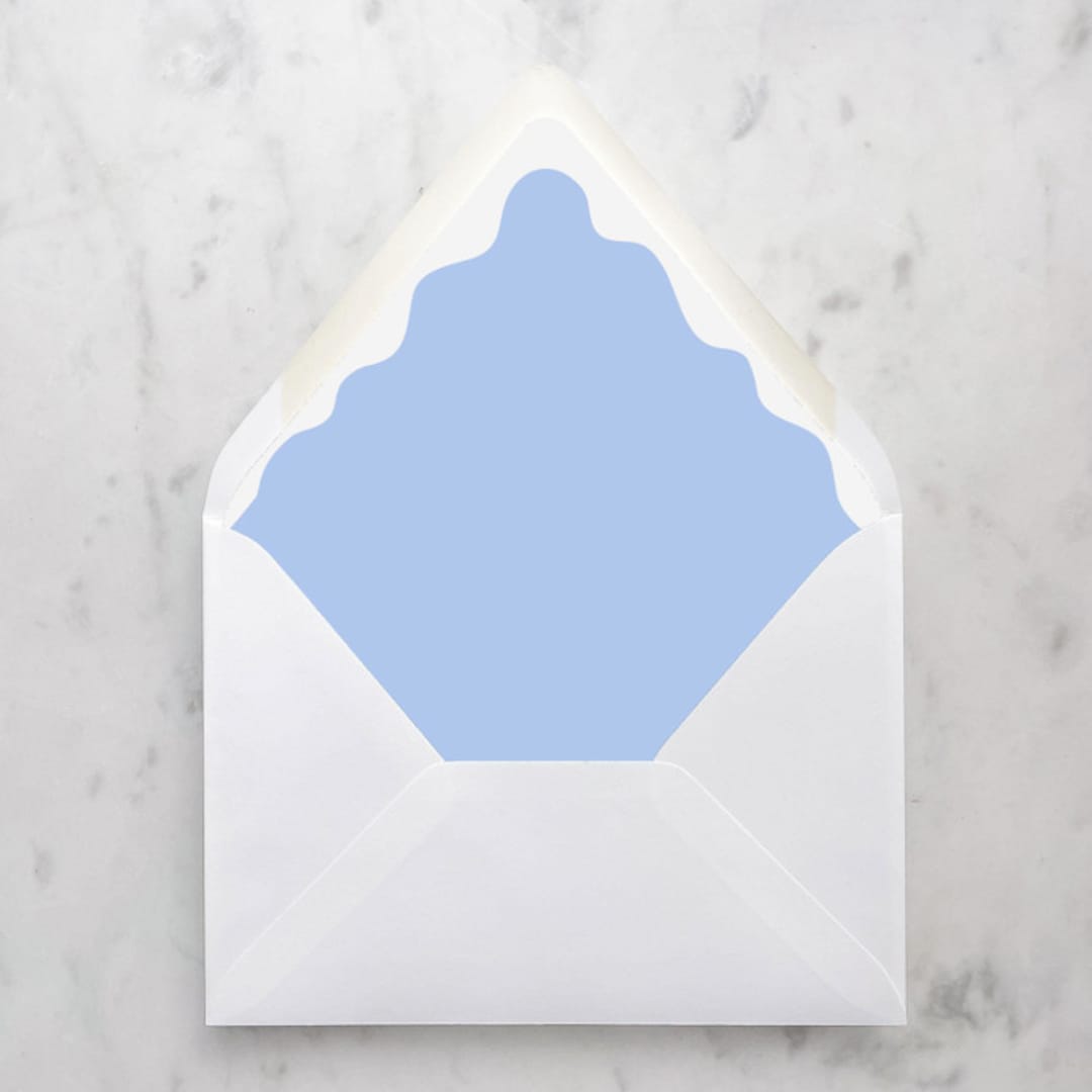 "A7 Envelope Liners Blue Squiggle (set of 10)" - Envelope Liners in blue by Design by Laney