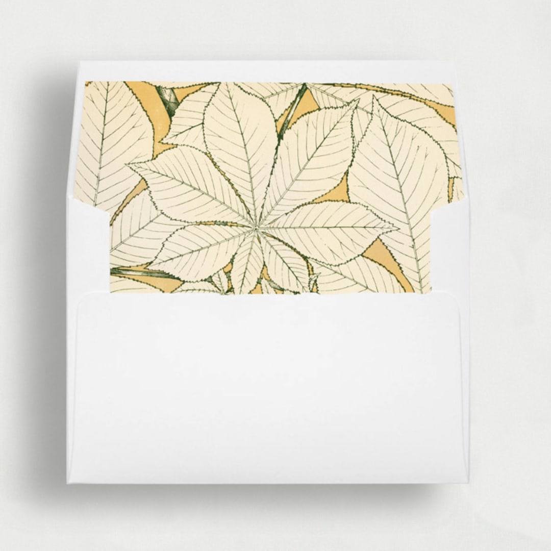 "Leaves from Nature | Set of 25 Envelope Liners" - Envelope Liners in yellow by Nikki Turner