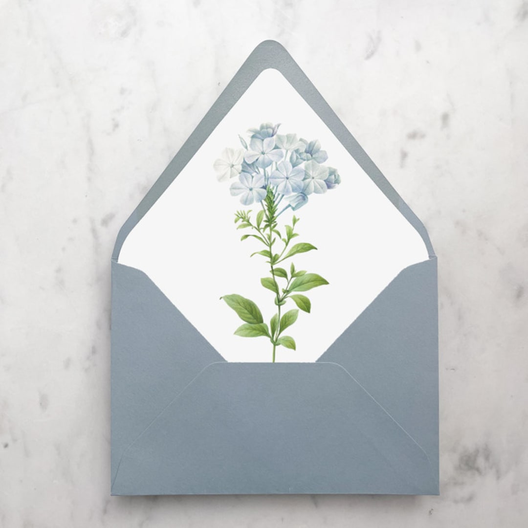 "A7 Envelope Liners Blue Flowers (set of 10)" - Envelope Liners in blue by Design by Laney