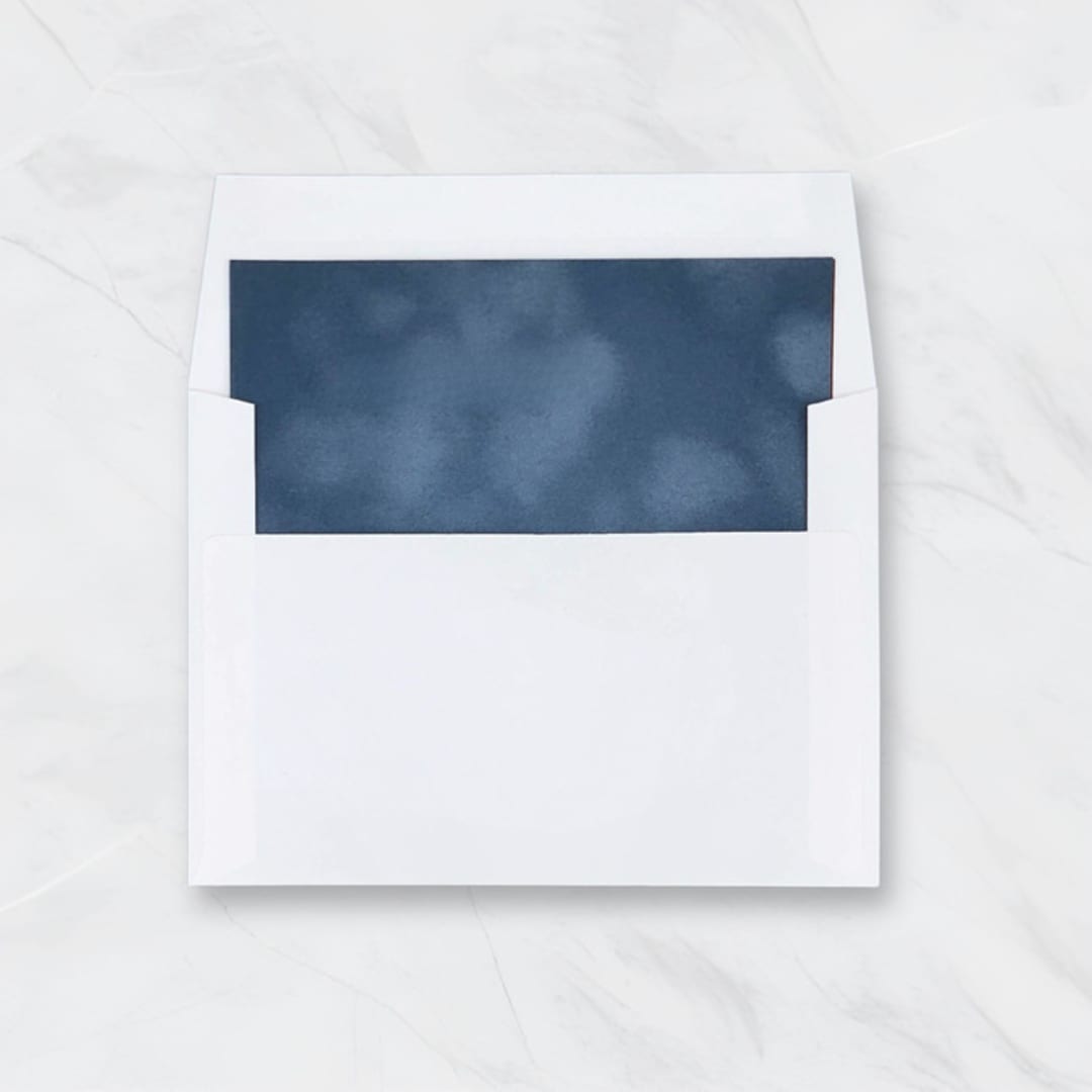 "Steel Blue Velvet Envelope Liners for 5 x 7 Invites (Set of 10)" - Envelope Liners in blue by Caroline Russo