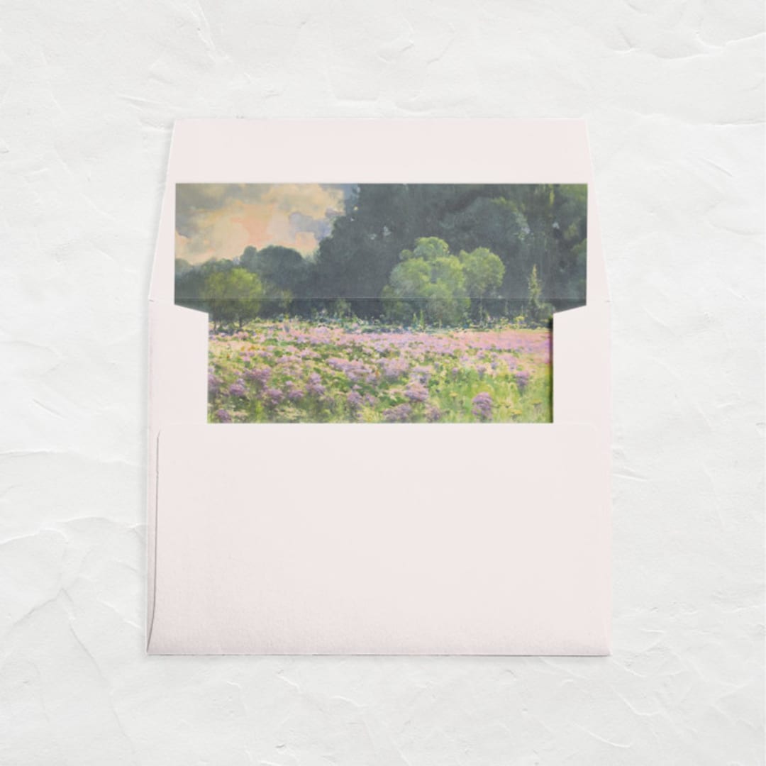 "A7 Envelope Liners Square Flap // Lavender Wildflowers (Set of 25)" - Envelope Liners in multicolorassorted-colors by Clover and Lamb