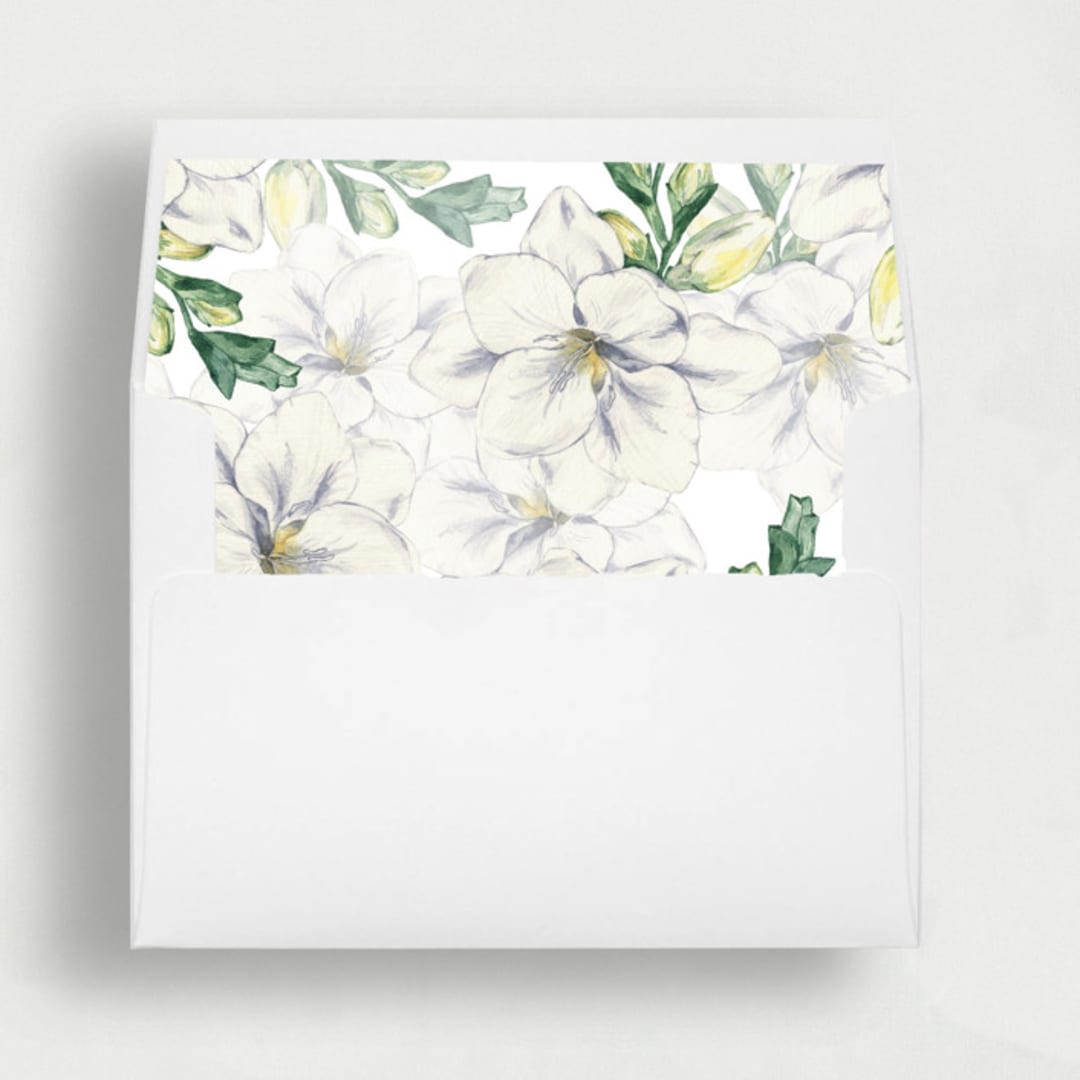 "Soft Neutral Floral Liner | Set of 25 Square Envelope Liners" - Envelope Liners in multicolor by Nikki Turner