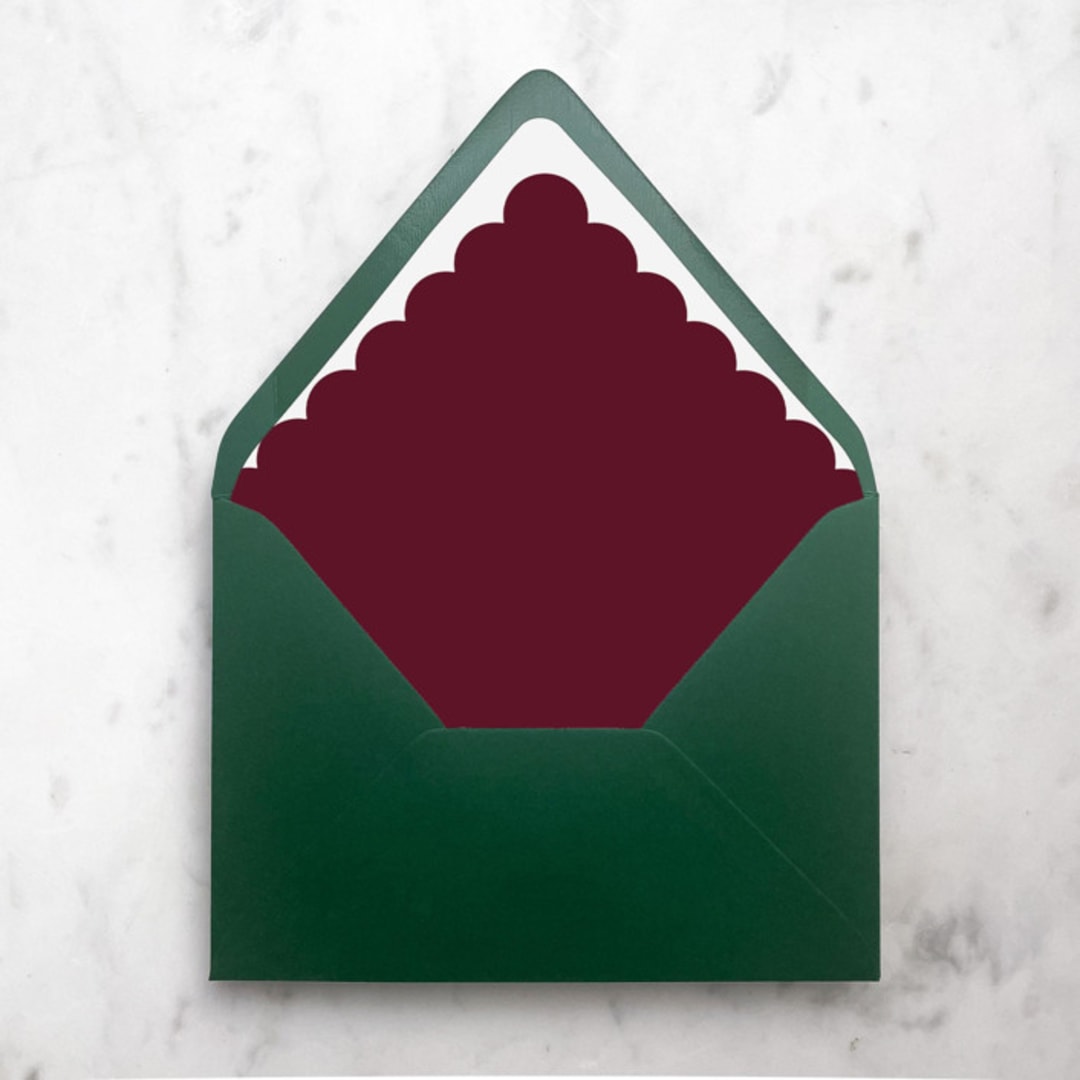 "A7 Envelope Liners Holiday Scalloped Red (set of 10)" - Envelope Liners in red by Design by Laney