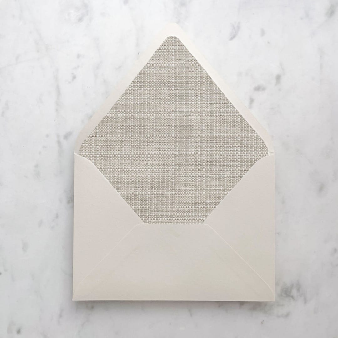 "A7 Envelope Liners Linen Texture Taupe (set of 10)" - Envelope Liners in beige by Design by Laney