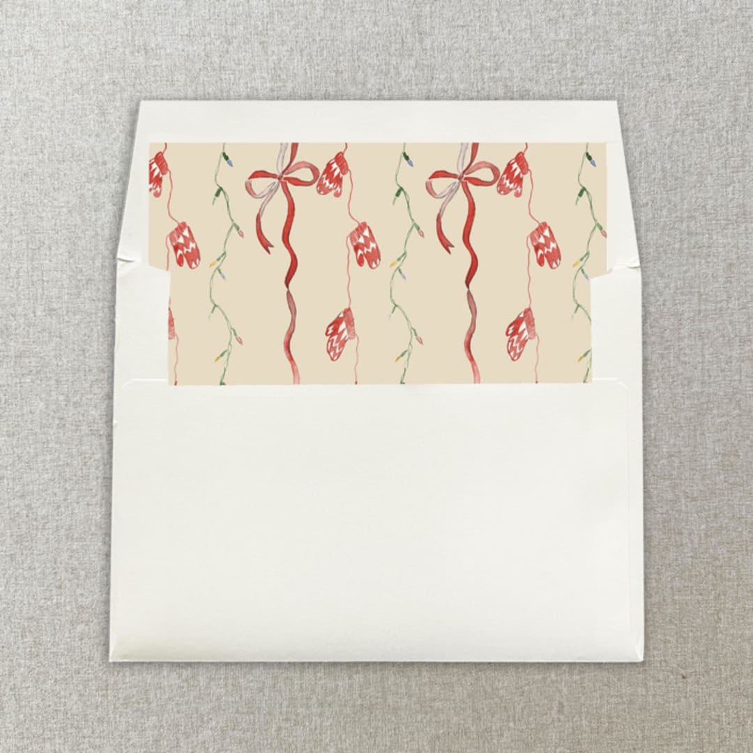 "Merry Christmas Stripes Square Envelope Liner | Set of 10" - Envelope Liners in multicolor by Cotton and Bow