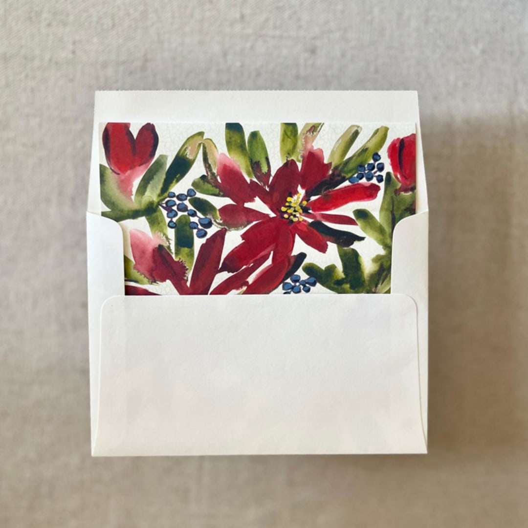 "Holiday Cheer Floral Envelope Liner for A7 Envelopes (10 Pack)" - Envelope Liners in multicolor by Renée Stramel