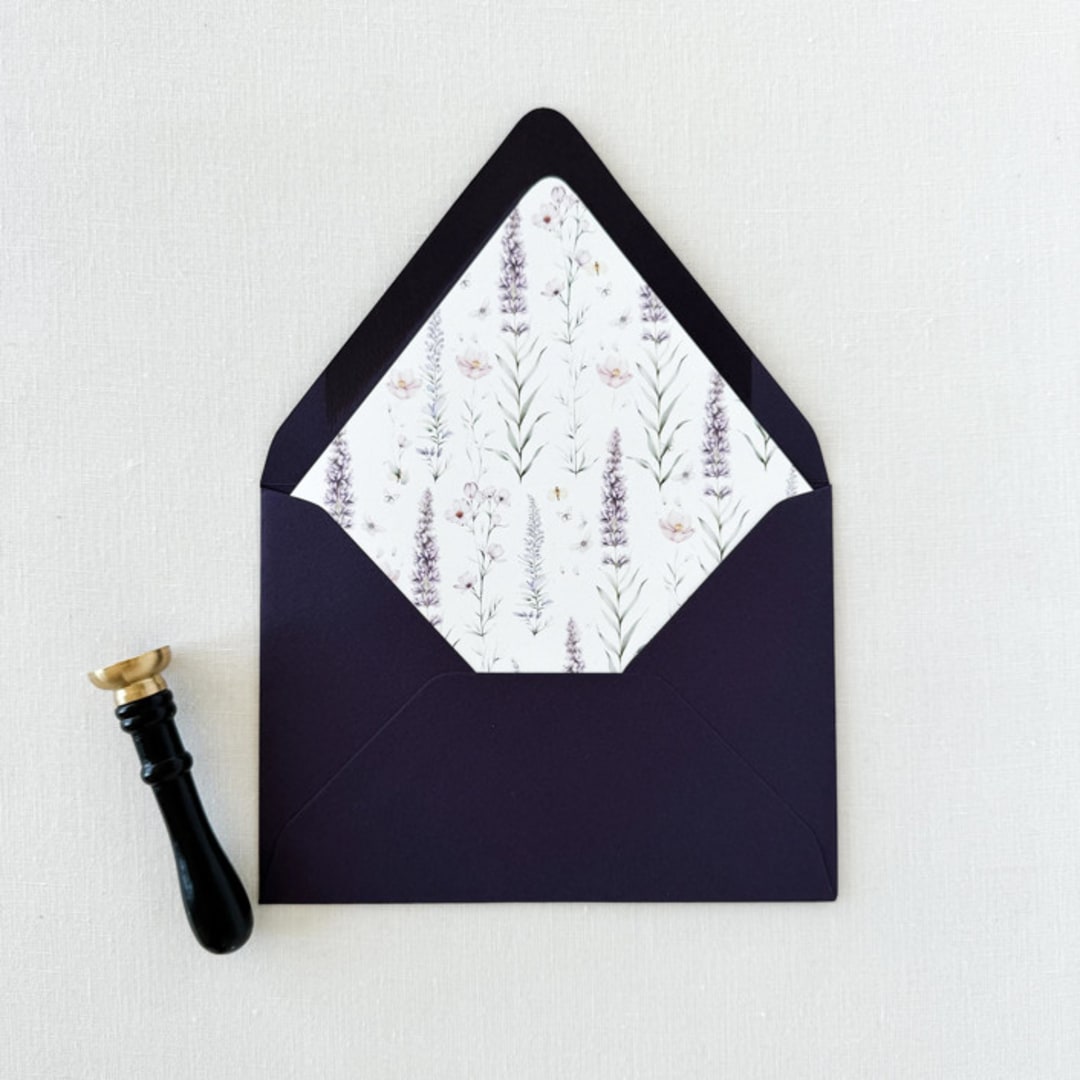 "Purple Wildflower Envelope Liner, Set of 10" - Envelope Liners in purple by Eva Friesen