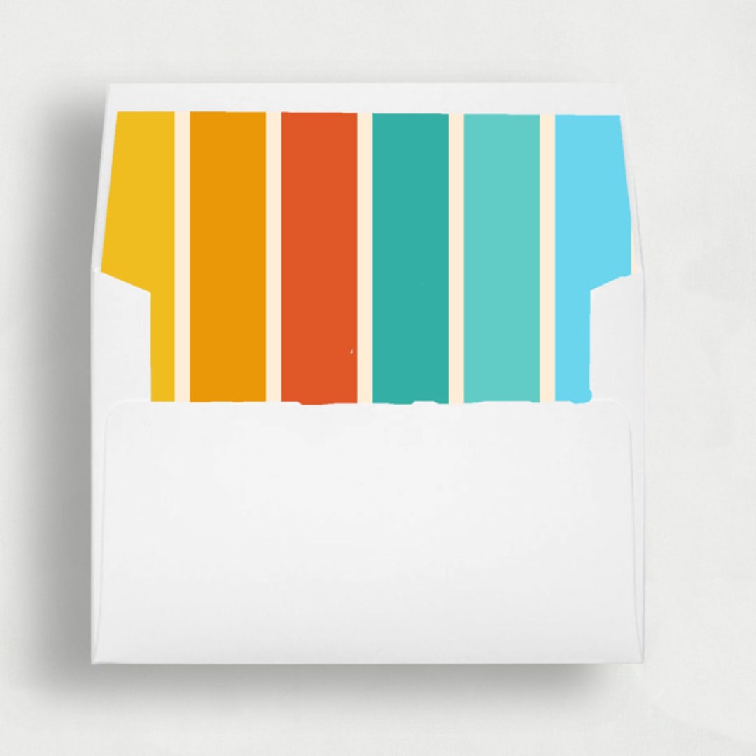 "Retro Colorful Stripes Liner | Set of 25 Square Envelope Liners" - Envelope Liners in multicolor by Nikki Turner