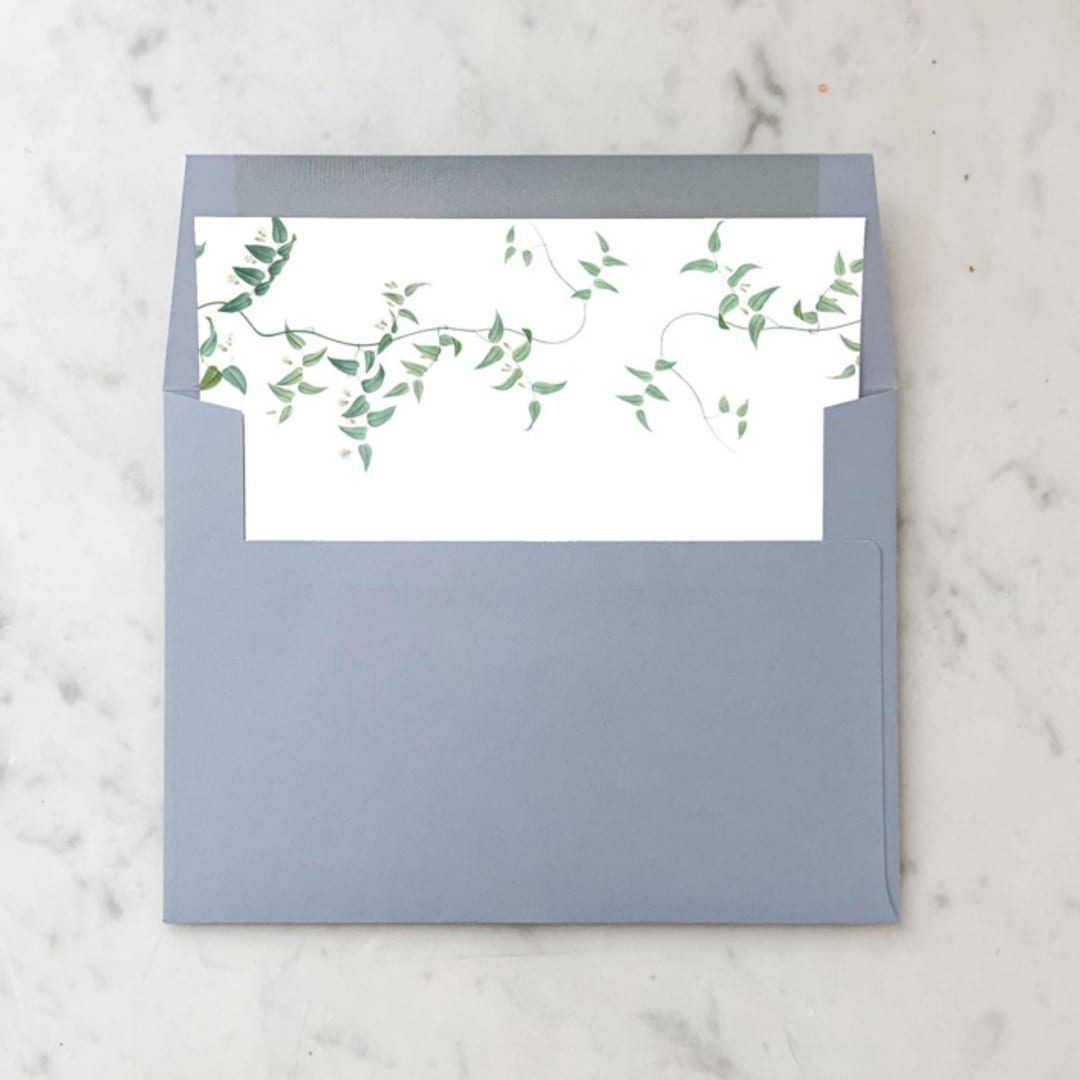 "A7 Envelope Liners Greenery Vines Square Flap (set of 10)" - Envelope Liners in green by Design by Laney